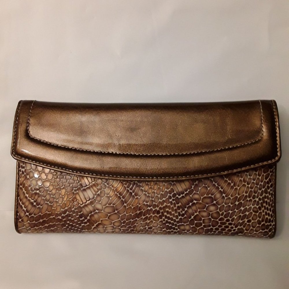 Brahmin Soft Checkbook Patent Python Wallet New - image 1